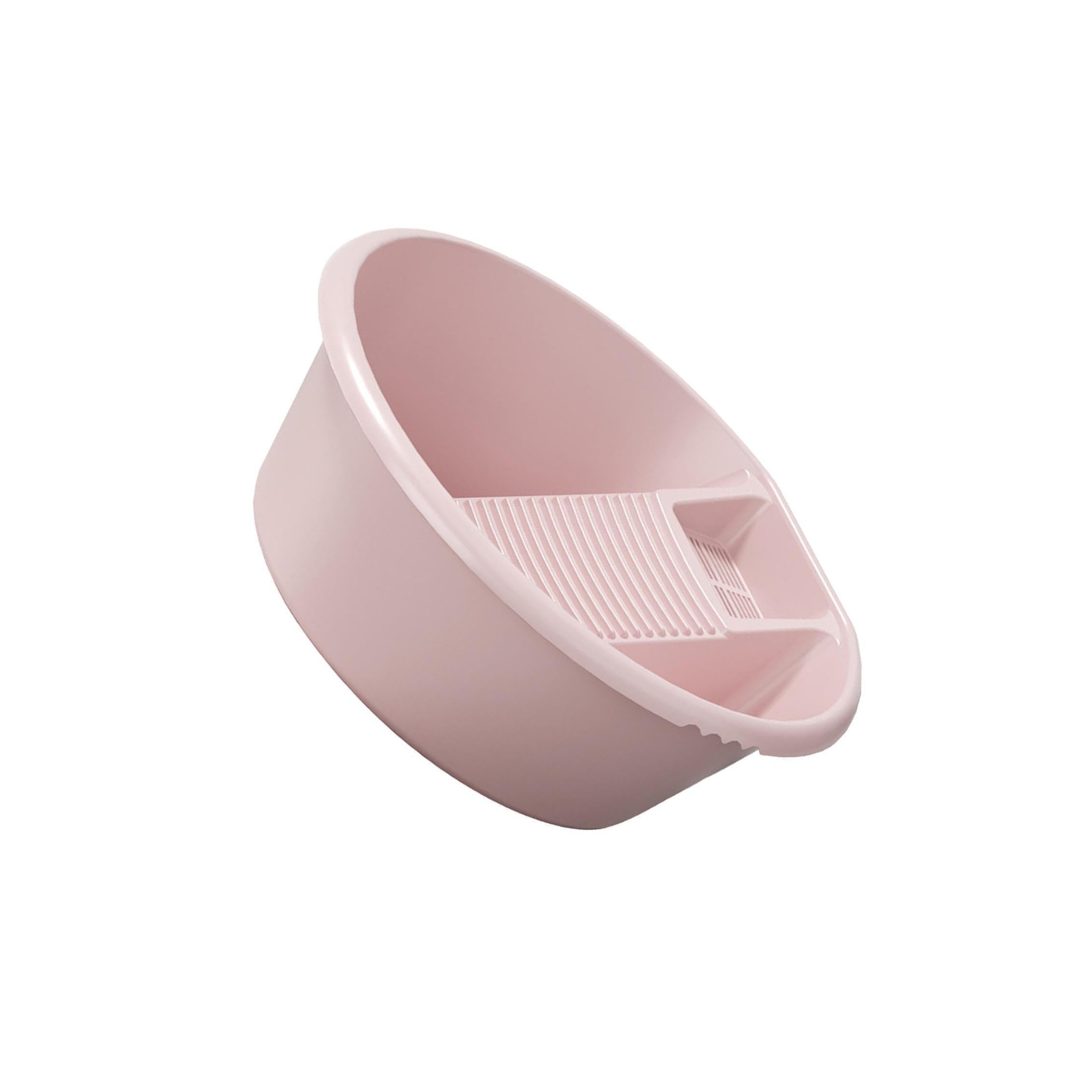 Ktuxzci Pink Durable Mini Laundry Basin With Washboard Cleaning Small Garments And Delicates Making Laundry Process More Efficient And Convenient. Pp Basin, 18.50X18.89x7.48 Inch