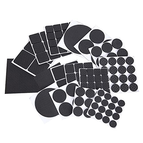 120 Stück Filzgleiter für Stühle, Filzgleiter Selbstklebend Mit hochviskosem Klebstoff, Effektiver Schutz Ihrer Möbel & Boden, 8 Spezifikationen, Stuhlgleiter, Bodenschutz (Schwarz) Cover