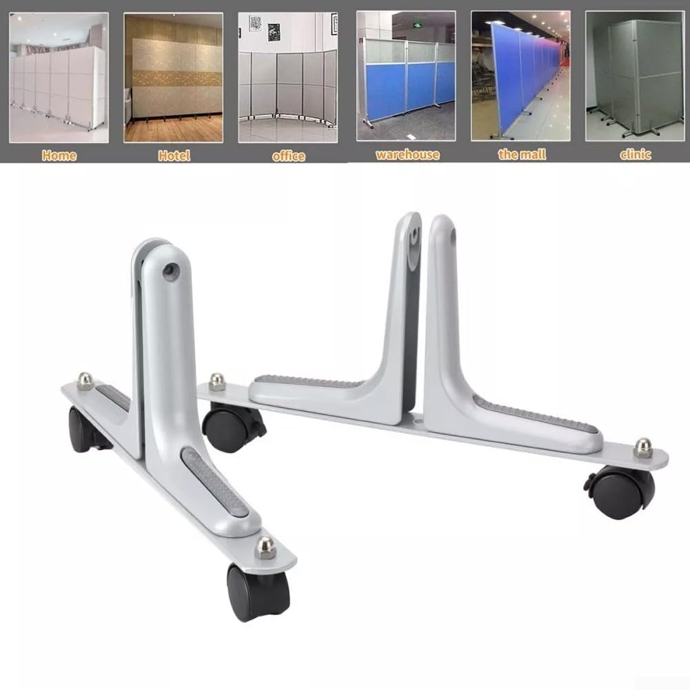 2Pcs Privacy Screen stand Piedi Titolare In Lega di Alluminio Schermi Privacy Divisore Partizione Ruota Mobile Per Hotel Home Office