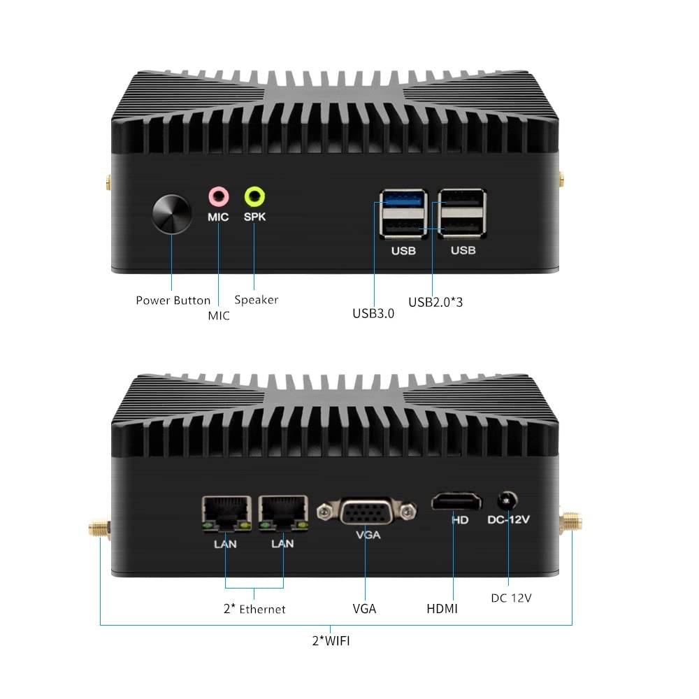 MOUDOAUER Mini Gaming PC 4G RAM 2T HDD VGA HMDI 1.4 Uscita Built-In 60000+ Plug&Play con 2 Controller cablati USB Accessori per dispositivi di gioco