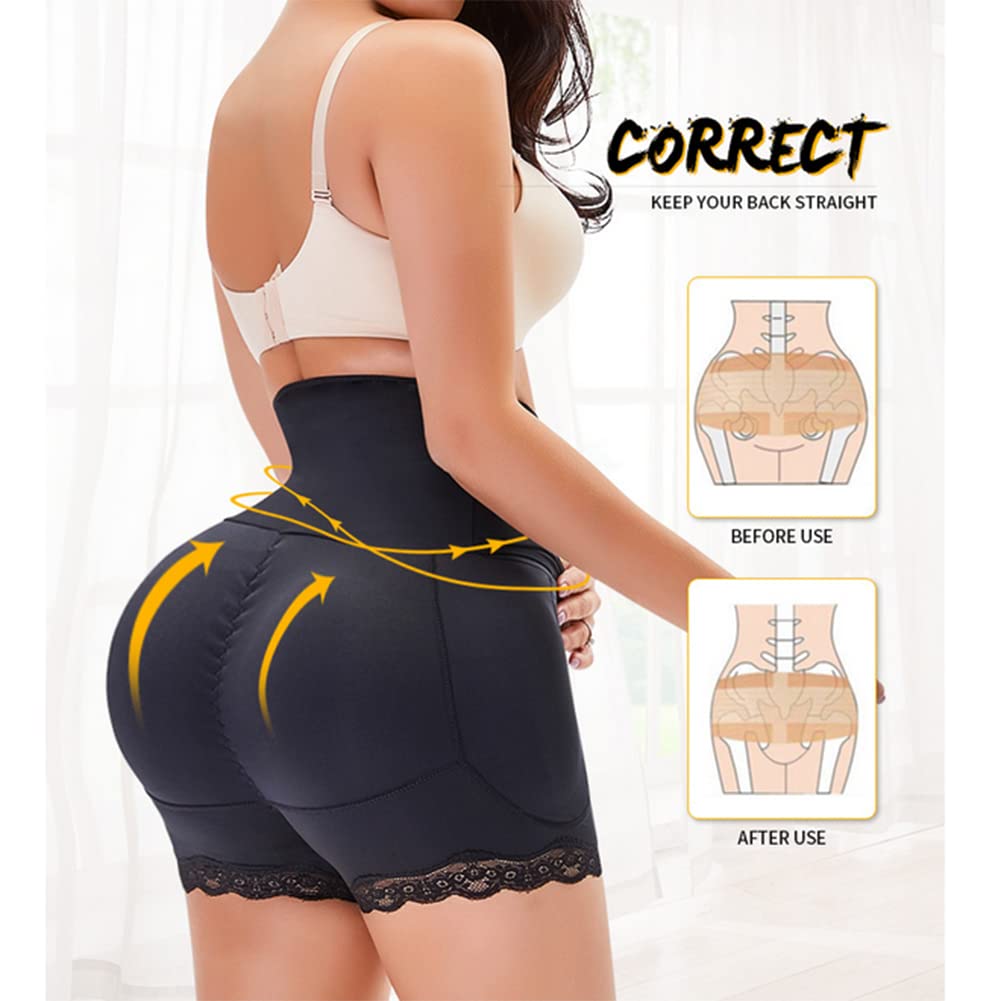 MMRTDJDR Kontrola majtek wysokiej talii Slim Corset Hip Ends Kobieta brzuch Zwiększ wyściełane majtki podnośnika tyłka