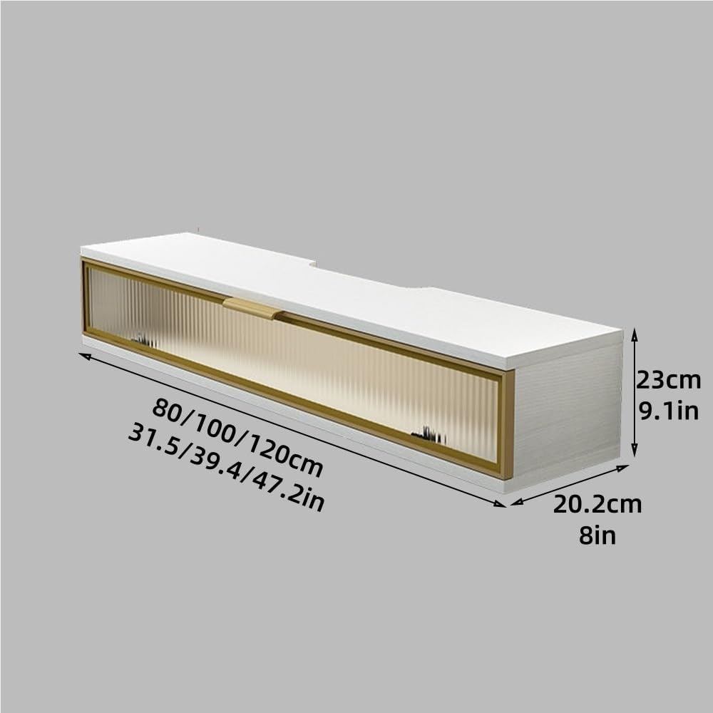 Genérico Moderno Soporte de TV de Pared - Centro de Entretenimiento Flotante con Espacio para Router WiFi - Elegante diseño Negro de 80 cm - Organizador Duradero para Sala de Estar - Solución Que aho