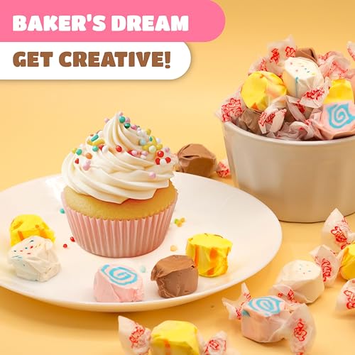 Salt Water Taffy Candy Mix - 1 Pound Bag - Assorted Chewy Candy Individually Wrapped - Chocolate, Banana, Frosted Cupcake, Cotton Candy Flavors - Old Fashioned Taffies - Thumbnail 5