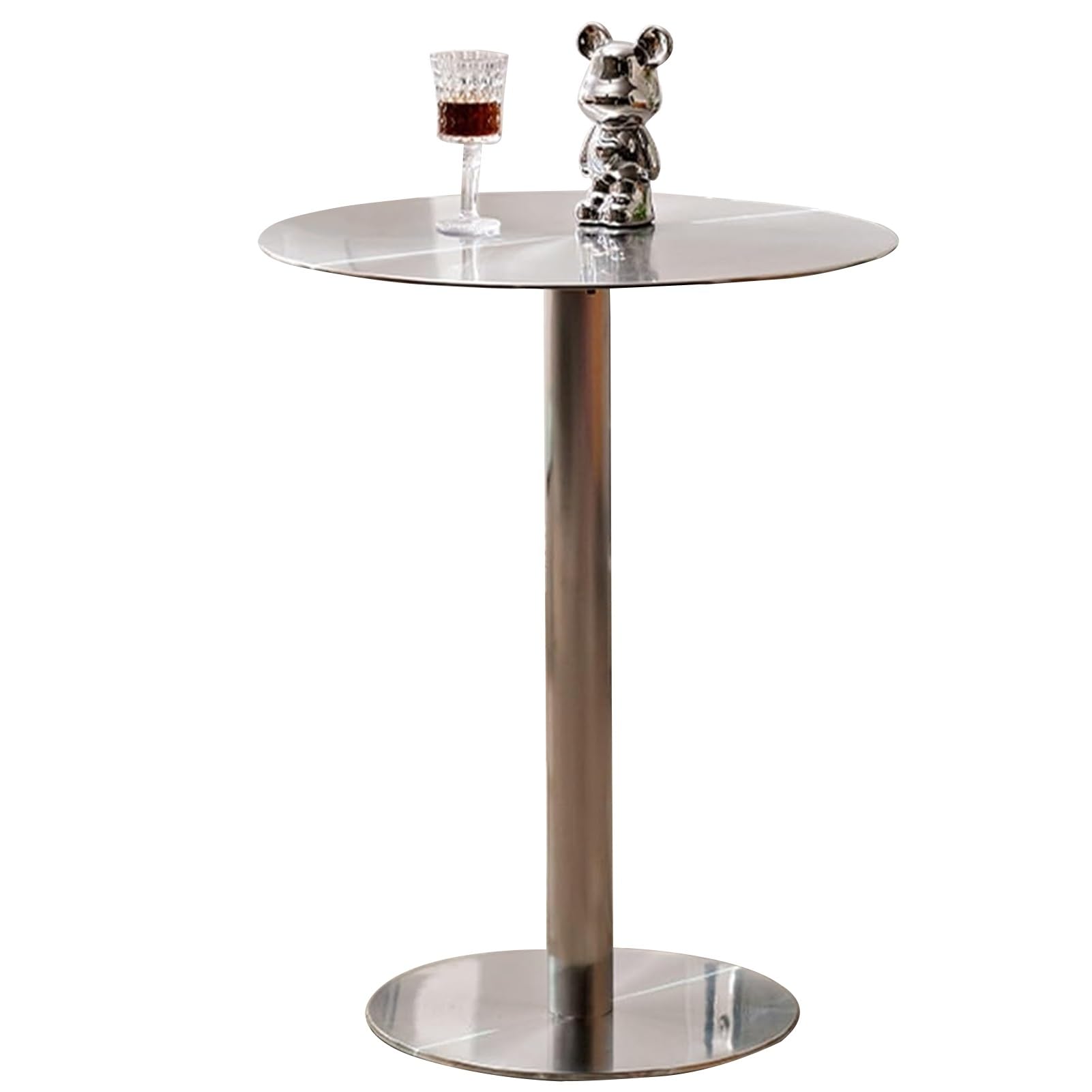 Tavolo da pranzo per piccoli spazi, tavolo da bar rotondo, tavolo da pub, tavolo da pranzo per cucina, tavolo da cocktail in acciaio inossidabile per angolo colazione, appartamento, ristoran