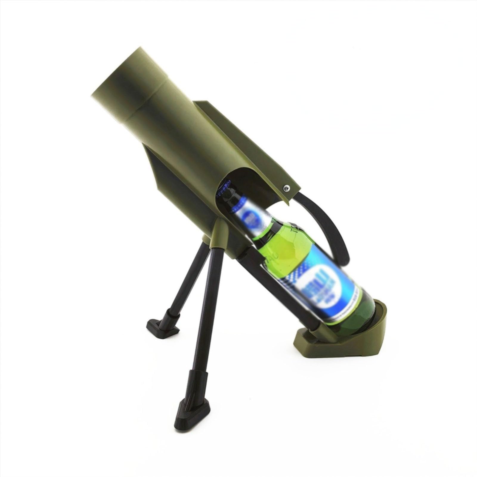 Abrebotellas de cerveza tipo mortero, lanzador de tapas manos libres, ideal para fiestas y regalos para papá.(550ml20*10 * 10,green)