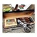 Zigarettenschachtel Zigarettenschachtel, tragbare Reise Zedernholz Cigar Box Befeuchter Massivholz Professionelle Zigarrenschachtel 3 Sticks, Geschenk, Elegante Schwarze (senden Scheren), Anti-Druck