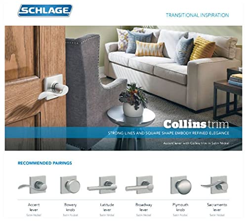 Image of SCHLAGE Bowery Keyed Entry Door Knob, Interior /Exterior, Satin Nickel