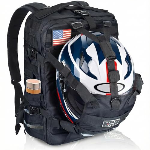 Sresk Mochila de capacete de motocicleta de grande capacidade, à prova d'água, para homens, equitação, caminhada, ciclismo