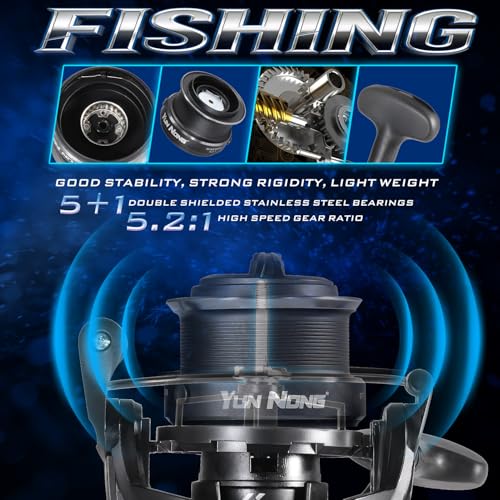 Yun Nong Feeder Reel 5500, glatte Freilaufrolle Karpfen Feeder Reel, robuster leichter Körper für Süßwasser Grobangeln