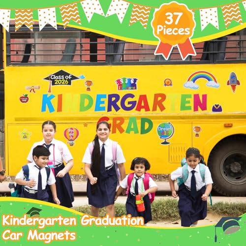 KathflyKathfly 37 Pcs Kindergarten Graduation Car Magnets Magnetic Kindergarten Graduation Decorations 2026 Grad Car Magnets Decoration Set for Grad Party Parade Decoration by Kathfly - Image 3