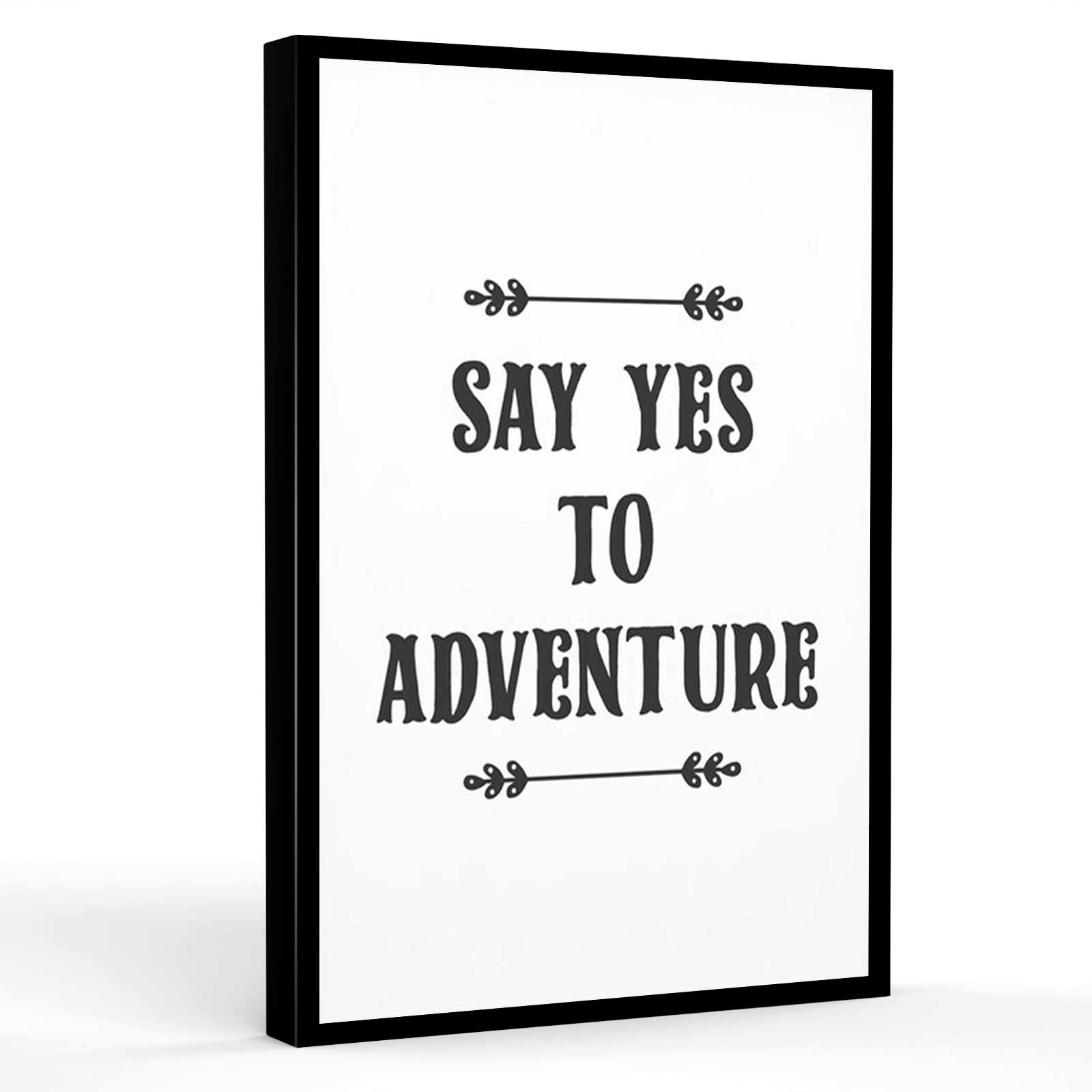Amazon.com: Wall Art For Bathrooms Say Yes To Adventure Travel Print Gift  Ideas Typography Poster Prints For Her Minimalist Wall Art Modern Print  Minimalist Framed 8 X 12 Inch Framed Modern Canvas