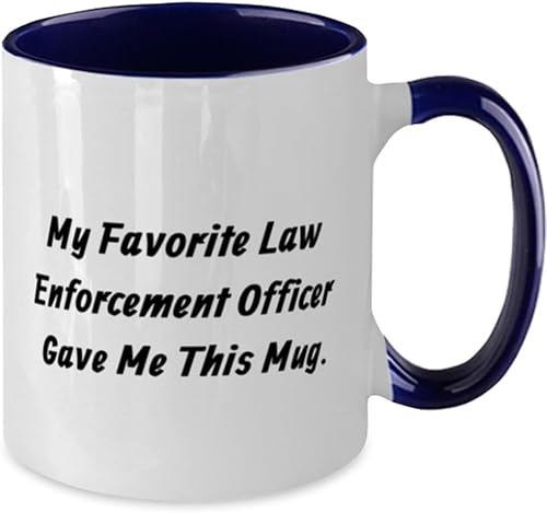Miniatura 2 de Cute Law enforcement officer Gifts, My Favorite Law, Perfect Birthday Two Tone 11oz Mug Gifts For Colleagues From Colleagues, Police officer gifts,