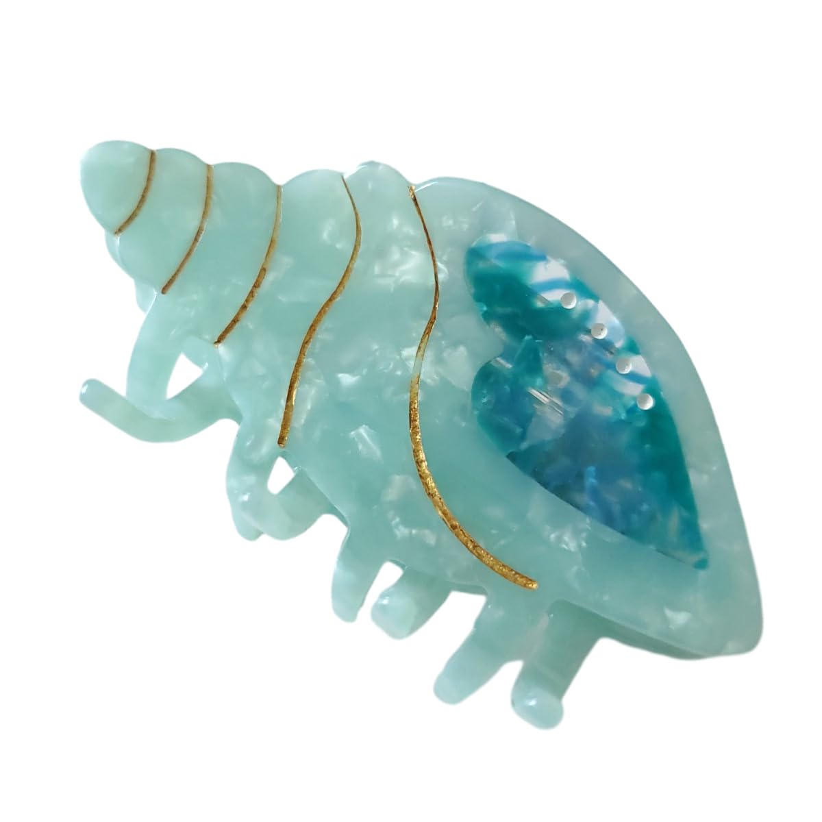 Spiral Conch Claw Clip,Acetate Hair Clips,Small Claw Clips for Women,Green