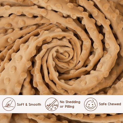 Image of Baby Security Blanket Soft Minky Baby Lovey Dog Plush Blanket for Boys and Girls,Snuggle Toy Lovie Newborn Gift Unisex Lovie Gift for Toddler, Light Brown 16 Inch