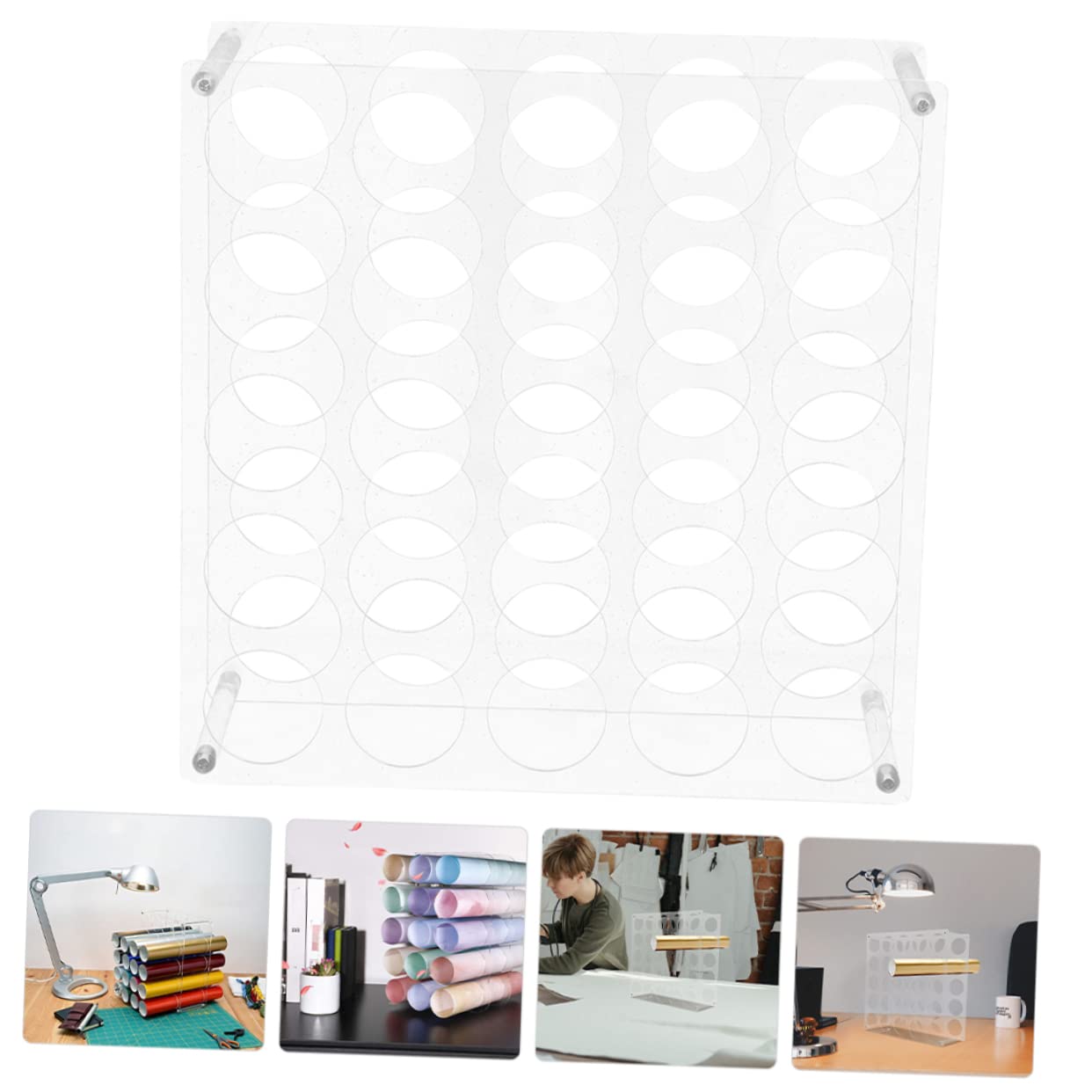 jojofuny Porta Pezzi in Vinile in Acrilico Organizer Salvaspazio a 25 Fori per 25 Pezzi Protegge e Sistema per Studio e Fai da Te