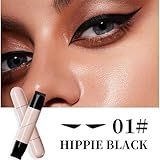 2PCS Eyeliner Stamp Set Black & Brown, 2025 New Foldable Eyeliner Pencil with Rotating Eyeliner Wing Stamp, Waterproof Gel Eyeliners Tool, Smudge Proof Quick-Dry Eyeliners for Beginners - Image 2