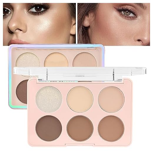 evpct 6 Colors Face Contour and Highlight Palette Face Contouring Makeup Kit for Beginners Contour Palette for Mature Skin powder Foundation Concealer Bronzer Powder Highlighter Makeup Palette