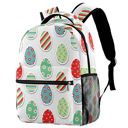 Sac à dos voyage homme femme motif œufs de Pâques fond bois