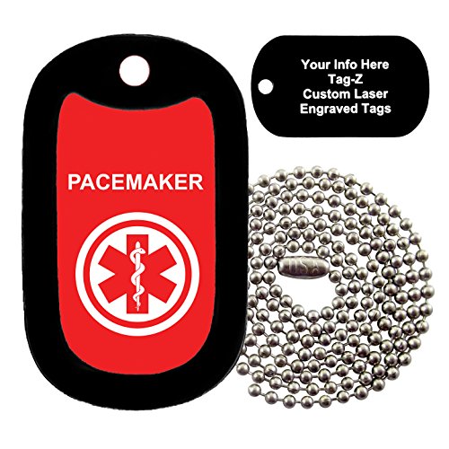 Tag-Z Military Dog Tags - Medical Alert PACEMAKER - Engraved Military Dog Tag Necklace
