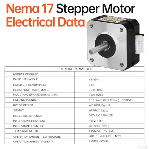 Moteur pas à pas Nema 17 bipolaire 42mm 1.8 degré avec câble 1m lot de 3