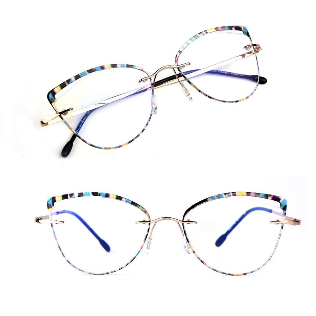 RXBFD Gafas de Lectura de computadora con Bloqueo de luz Azul, Lentes de Resina antideslumbrantes antideslumbrantes Lentes con Montura Ligera para Mujeres
