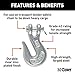 CURT 81340 5/16-Inch Forged Steel Clevis Grab Hook, 3,900 lbs. Work Load, 7/16-In Pin