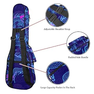 Housse pour ukulélé rétro bleu avec motif de dragon chinois et nuages de 10 mm d’épaisseur – Rembourrage en éponge de 53… - Les Beatles, Paul McCartney, John Lennon, RIngo Starr, George Harrison Housse pour ukulélé rétro bleu avec motif de dragon chinois et nuages de 10 mm d'épaisseur - Rembourrage en éponge de 53… – Image 3