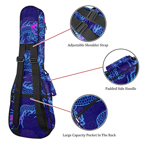 Housse pour ukulélé rétro bleu avec motif de dragon chinois et nuages de 10 mm d’épaisseur – Rembourrage en éponge de 53… - Les Beatles, Paul McCartney, John Lennon, RIngo Starr, George Harrison Housse pour ukulélé rétro bleu avec motif de dragon chinois et nuages de 10 mm d'épaisseur - Rembourrage en éponge de 53… – Image 4