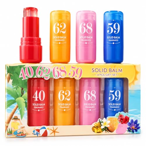 Amavheaf Jelly Perfume Balm Stick Solid Perfume Balm 5 g (4 scent options5g+5g+5g+5g) (4 Scent Options)