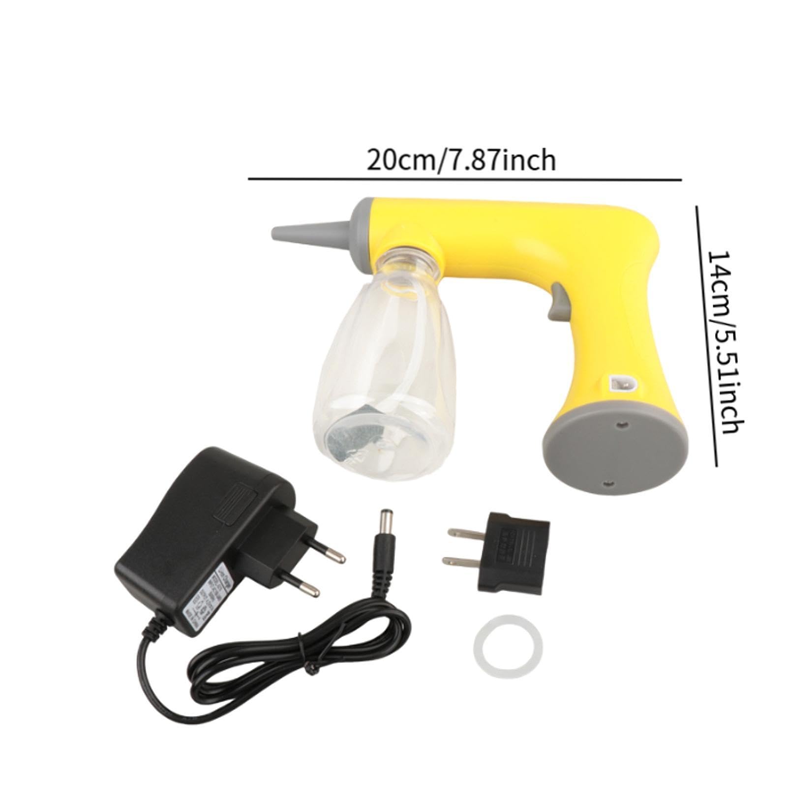 Qianly Perming Foaming Machine Friseur Schaumgerät Elektrisch Aufladbar Bubble Dampfer Geräuscharm Praktisch für Salon Friseursalon Barbierladen, Gelb 150ml