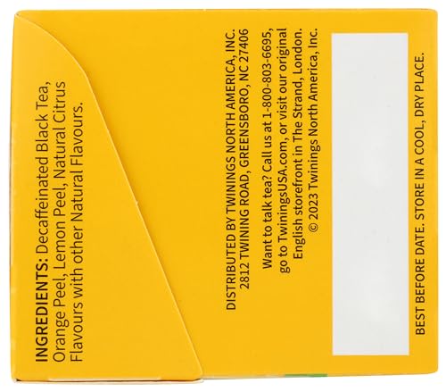 Twinings Tea Lady Grey Decaffeinated Tea - Delicate Citrusy Flavor and Uplifting Aroma, Decaf Black Tea Bags Individually Wrapped, 20 Count
