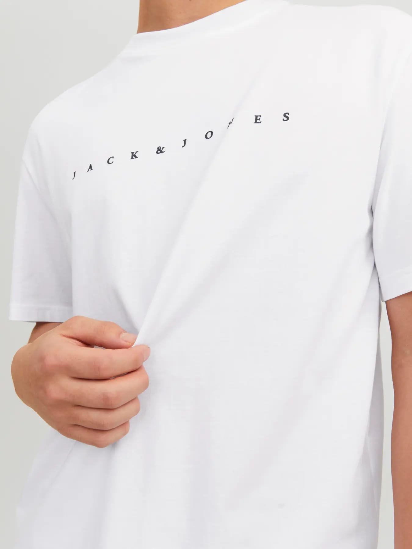 JACK & JONES Camiseta para Hombre con Logo, Negro (A/2 X Black/White), L