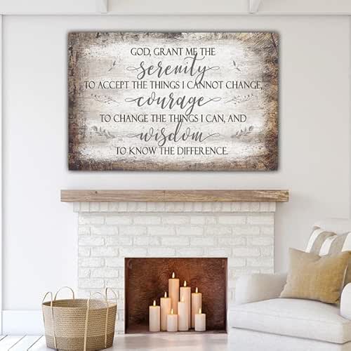 Serenity Prayer Rustic Fabric Housewarming Gift Christian