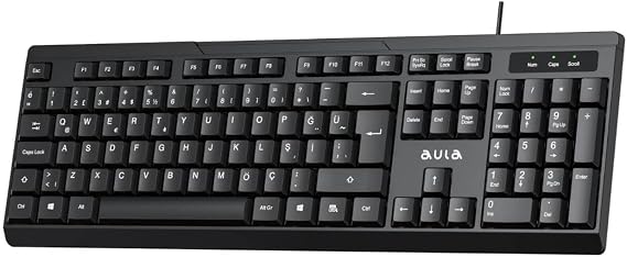 Aula AK205 105 Key Wired Turkish Q Keyboard