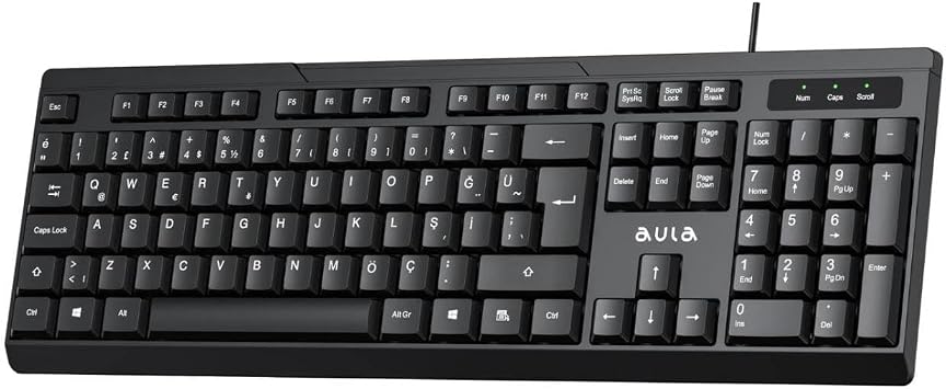 Aula AK205 105 Key Wired Turkish Q Keyboard