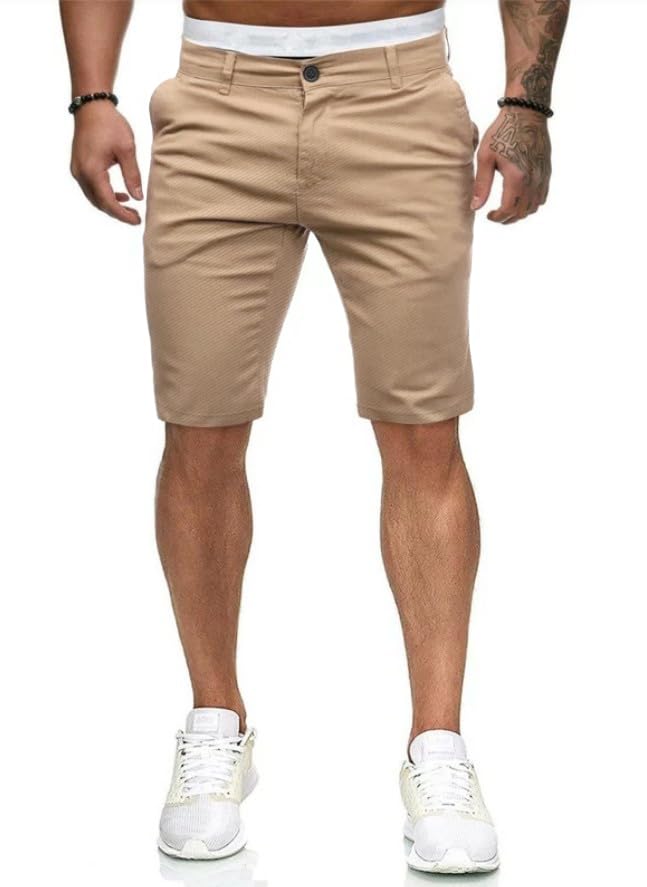 Mens Slim Fit Shorts Stretch Chino Short Pants