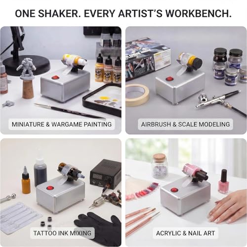 Image of Paint Mixer & Nail Polish Shaker for Model Paints & Nail Polish | 3200 RPM vibration, non-slip base,for Revives separated paints,for Model Color,Lash Glue,Dropper Bottles,Pots & Square Jars