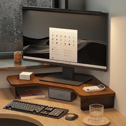 Support écran d'angle courbé pour ordinateur portable et PC de bureau marron