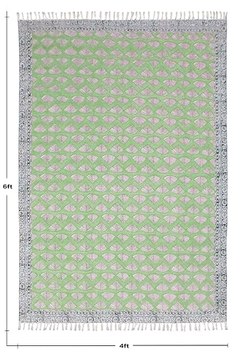 Tapis de Noël en coton vert pour zone de circulation élevée et entrée
