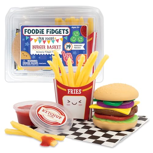 Foodie Fidget Fan Foods – Burger Basket Sensory Toy Set