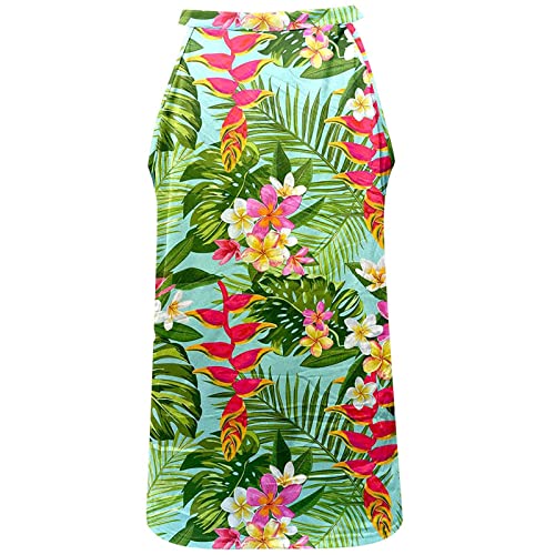 Blusas femininas sem mangas com estampa floral de leopardo, gola redonda, frente única, frente única