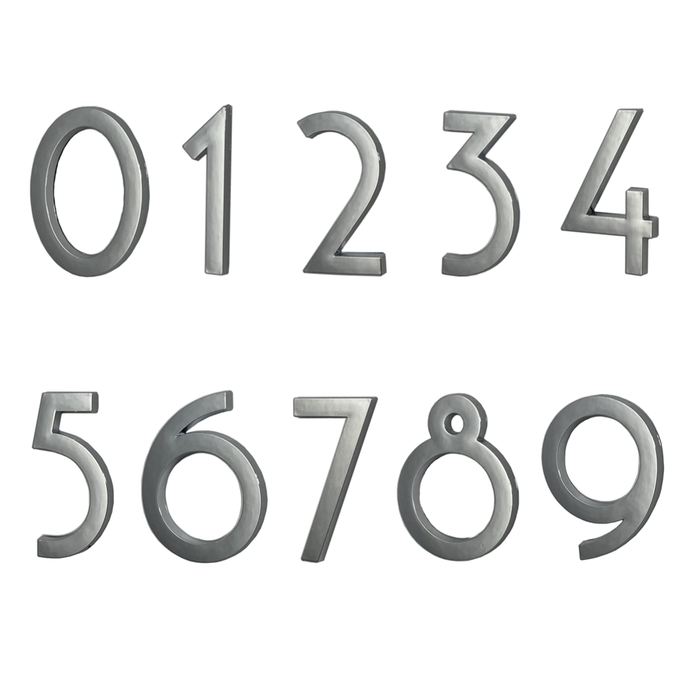 HopeWanSelf Adhesive Mailbox Numbers, 2.8 Inch Door Address Sign Number Stickers for Aprtment Office Room Home Decor Project. (2.8 Inch - Set of 10, Silver)
