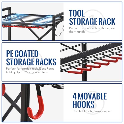 Image of Mythinglogic Rolling Garden Tool Organizer for Garage and Yard Tools