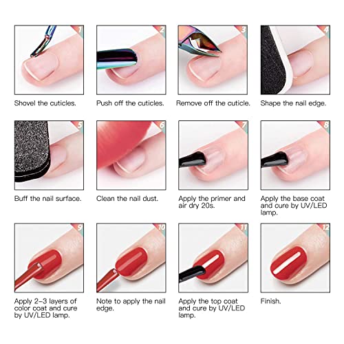 GELFAVOR UV Nagellack Set, Glitter Gel Nagellack Grau Weiß Rosa Farben LED Shellac Nagellack DIY Maniküre 6 Stück 8ml – Bild 6