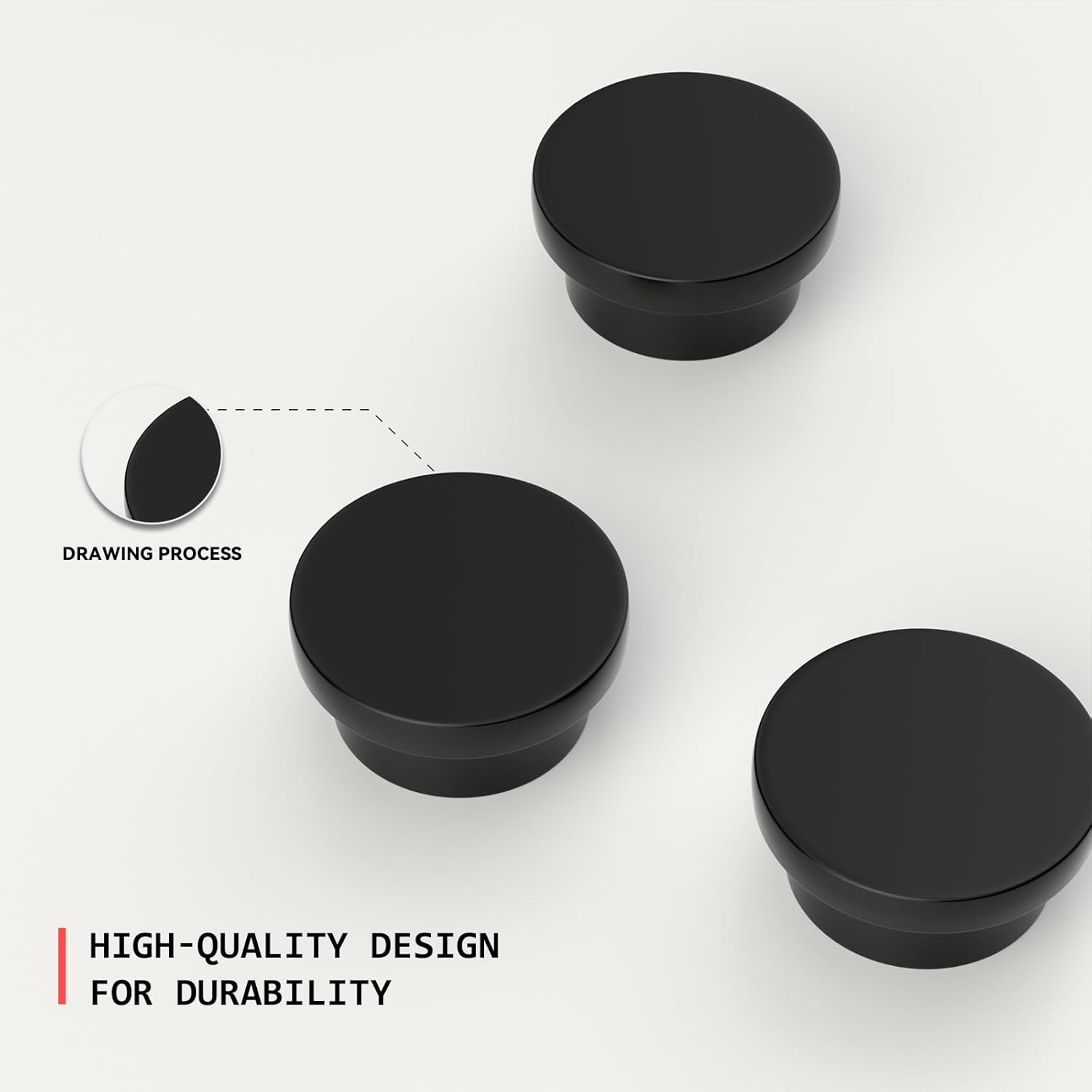 homdiy 20 Pack Black Kitchen Cabinet Knobs Round Dresser Drawer Knobs Matte Black Dresser Knobs for Cabinet Hardware