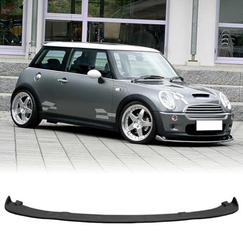 MagicDrift Front Bumper Lip Chin Spoiler, Compatible with 2002-2006 Mini Cooper S (Not Fit JCW Aero Kit), H-Style Polyurethane(PU) Front Lower Splitter Protector, Unpainted Black, 1 PC