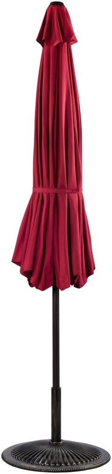 Sundale Outdoor Patio Umbrella Market Umbrella 9 ft Red