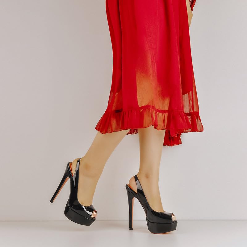 MissHeel Plateau Slingbacks High Heels Stilettos Zapatos de mujer Zapatos de noche
