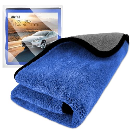 Airlab XXL Chiffon Microfibre Séchage Voiture 90x60CM, 500GSM Serviette Super Absorbant Anti Rayures Polissage Detail Auto Moto Vitre Salle de Bain, Lingette Entretien Professionnel Efficace Nettoyage