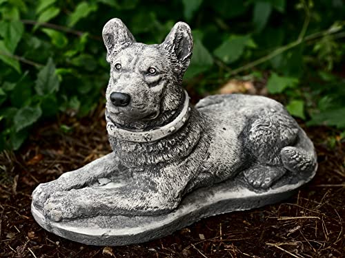 Estatua de pastor alemán en reposo, hormigón, pastor alemán, jardín, adorno alemán, decoración de pastor de cemento, figura de perro personalizada, regalo al aire libre, realista perro al aire libre,